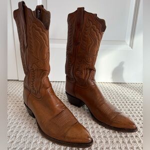 Rodney Ammons Handmade Brown Leather Cowboy Boots Mens Size 9.5 El Paso, Texas